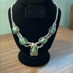 Elegant Turquoise and Silver Necklace